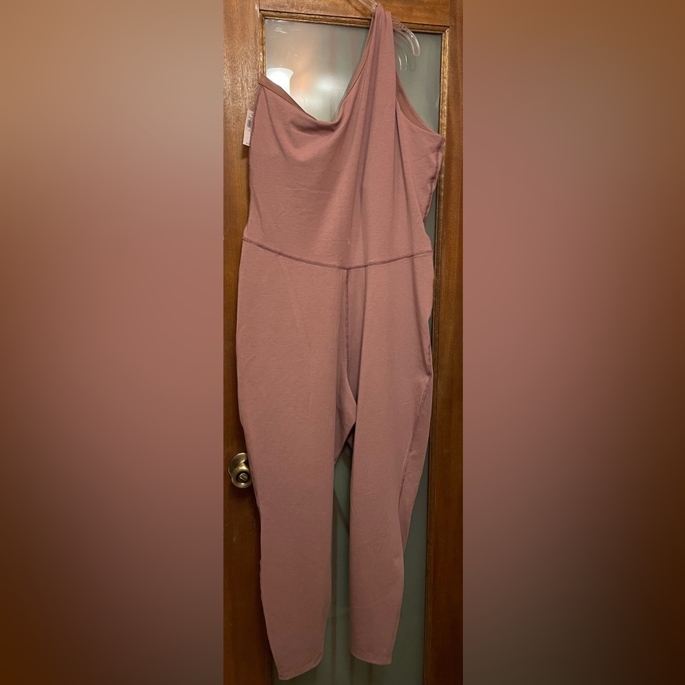 Old Navy Women Plus One Shoulder ROSE PowerChill 7/8 Length Bodysuit Leggings 2X